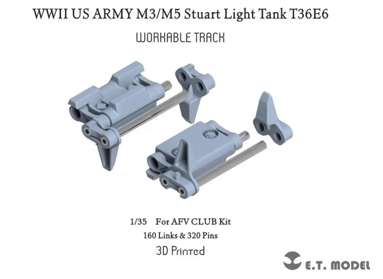 

ET MODEL P35-039 1/35 WWII US ARMY M3/M5 Stuart Light Tank T36E6 Workable Track