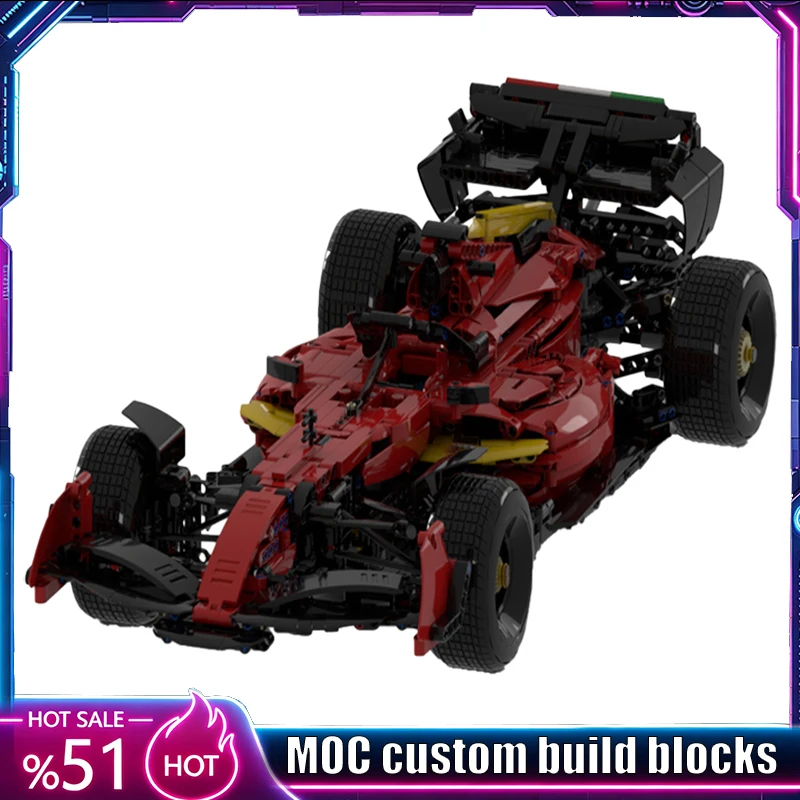 2323Parts Ground Effect Open Wheel Racing Vehicle Model 1:8 Scale Custom Puzzle Diy Assembly Building Blocks Creative Toy Gifts