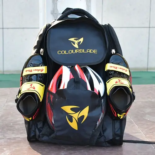 Imagen 2 del producto Mochila para patinaje sobre ruedas, bolsa de almacenamiento para zapatos de patinaje sobre ruedas, bolsa especial para zapatos de patinaje de velocidad, bolsa de velocidad de pista corta
