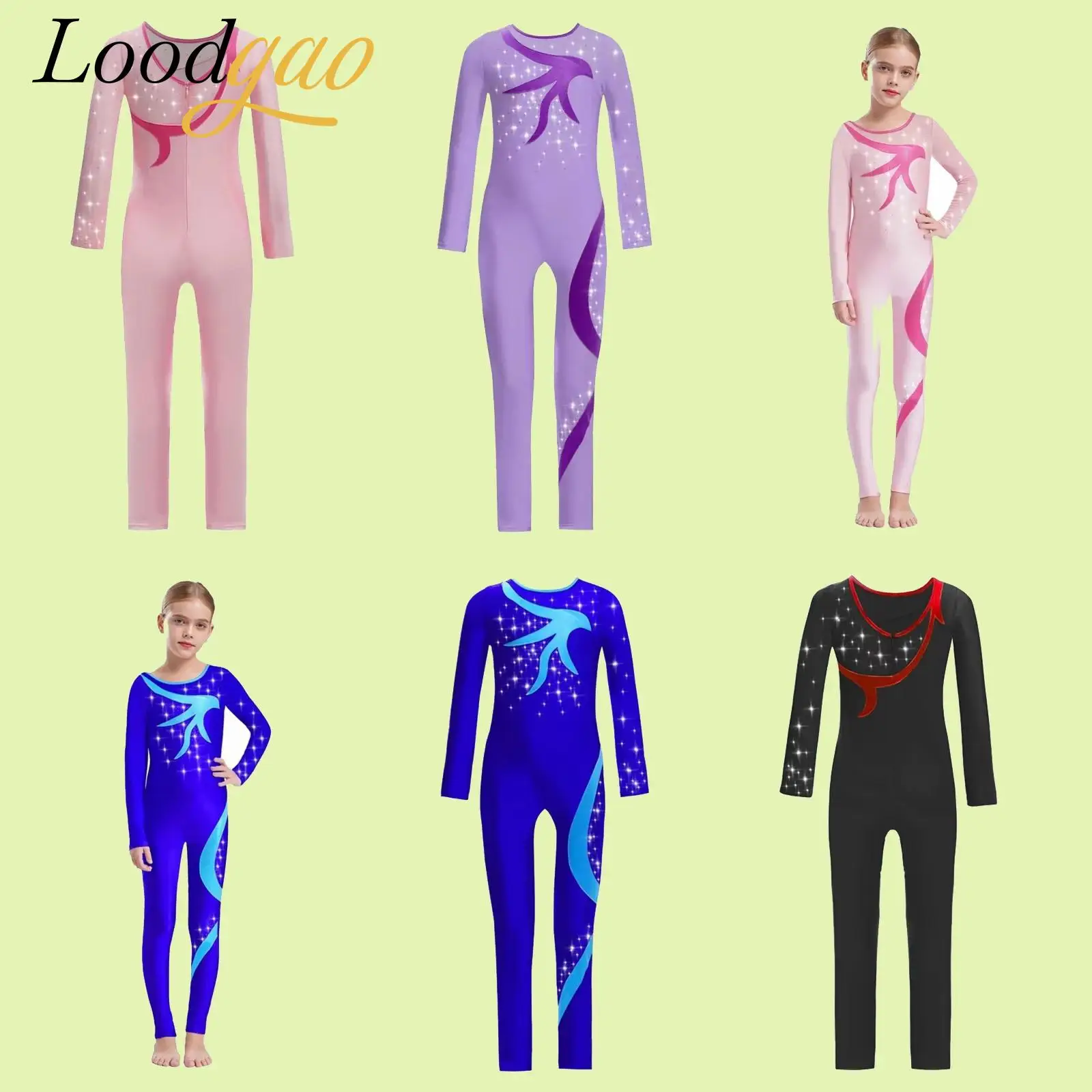 

Детский прозрачный сетчатый купальник полной длины для балета и танцев, детский боди для гимнастики, комбинезон для художественного катания для девочек