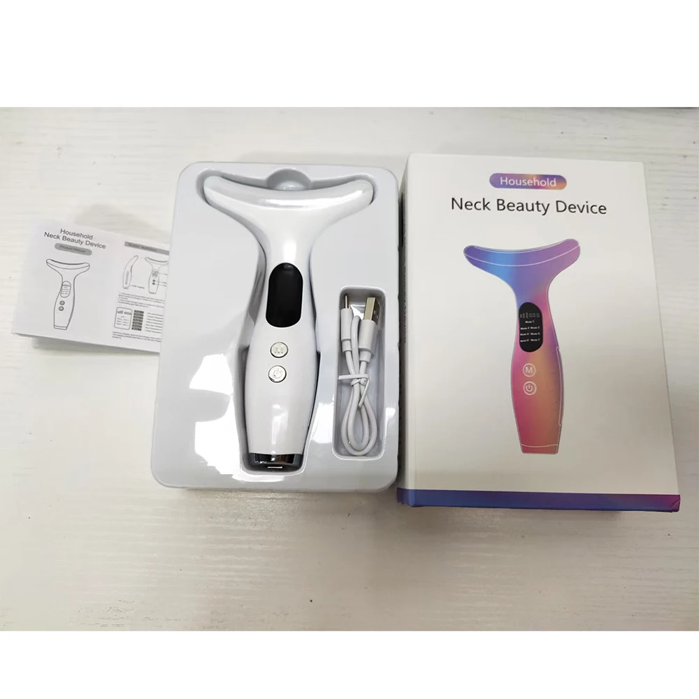 جهاز تجميل الوجه والرقبة EMS مكركرنت آلة شد الوجه الاهتزاز LED مدلك الوجه مزيل الذقن المزدوج أدوات العناية بالبشرة #3