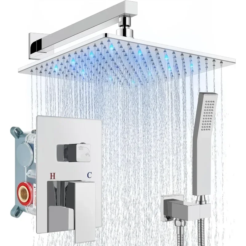 Home.Shower Faucet Set with Handheld Spray High Pressure Shower System Shower Faucets Sets Complete Rough-in Valve