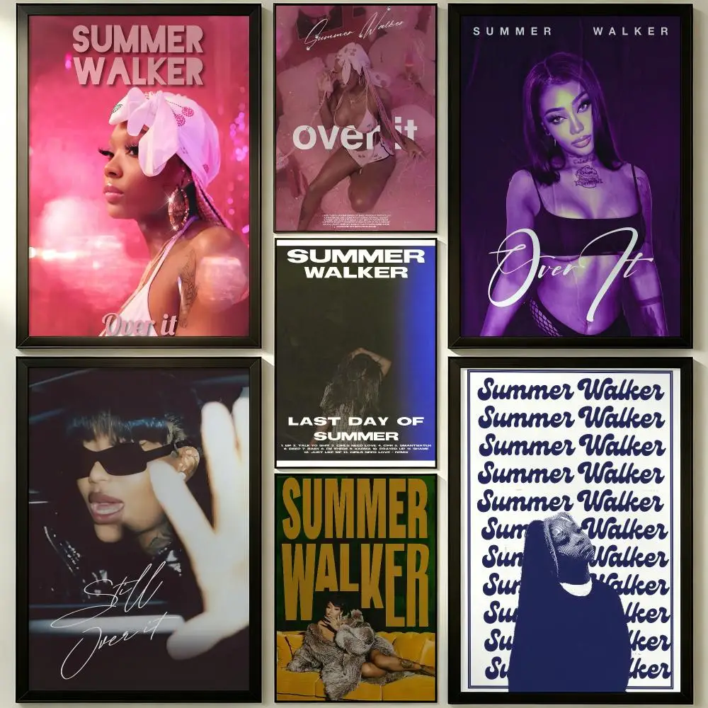 music Summer Walker Poster Wall Sticker Poster Decal PP Material Self-Adhesive Waterproof for Living Room Home Wall Decor
