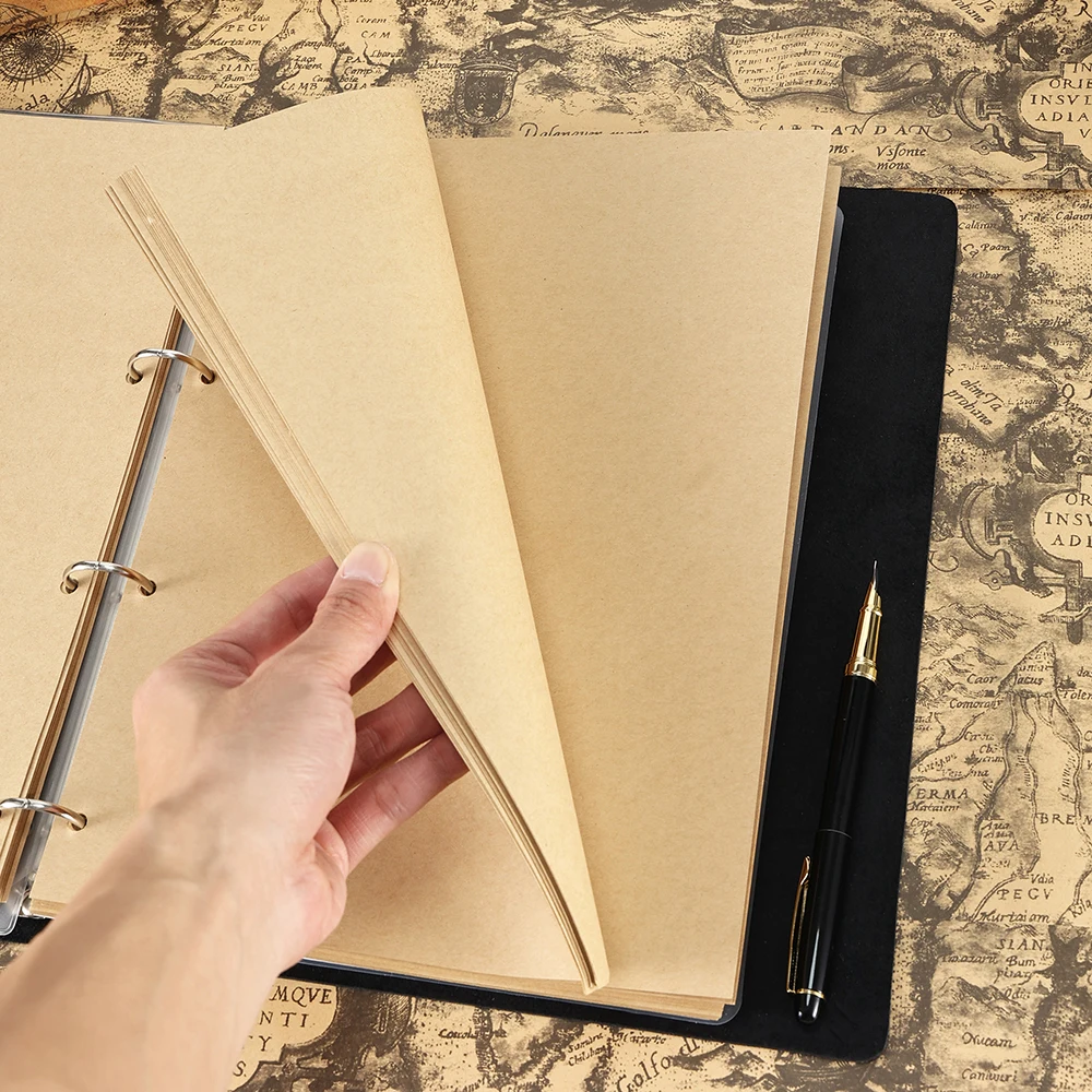 JOYIR A4 Genuine Leather Notebook Binder Refillable 4 Ring Binder Loose Leaf Personal Planner Binder Office Notepad New