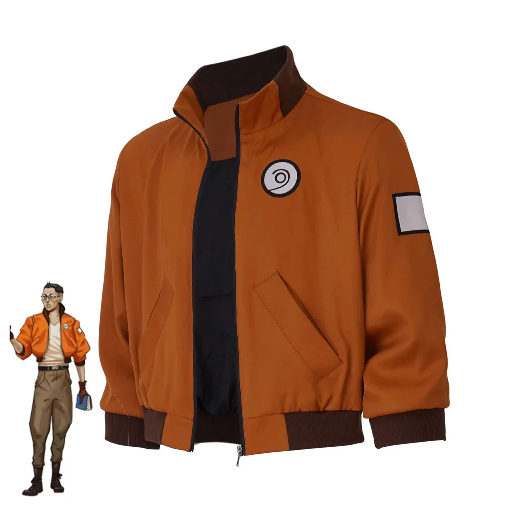 

Game Disco Elysi Cosplay Kim Kitsuragi Costumes Orange Coat Kim Kitsuragi Zipper Short Baseball Jacket Casual Pilot Jacket