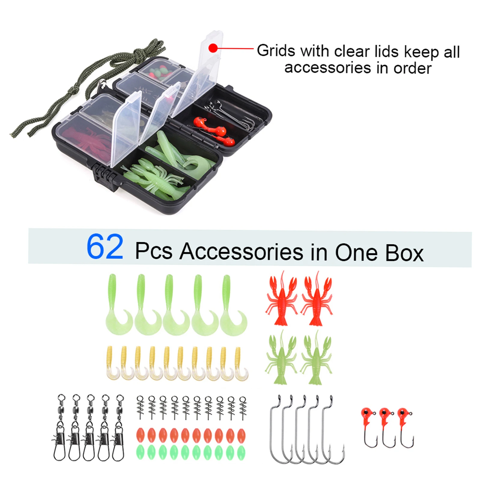 

Fishing Rod Reel Combo Full Kit 1.5m Telescopic Fishing Rod Spinning Reel Set with Hooks Soft Lures Barrel Swivels Storage Bag