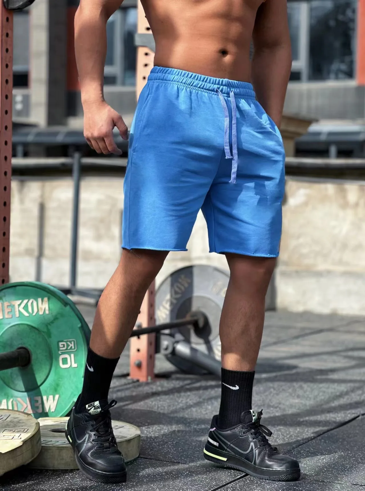 Men\'s summer Short Trousers Fitness Bodybuilding Men shorts Jogger pure color Men Shorts Loose Sweatpants Workout Casual Shorts