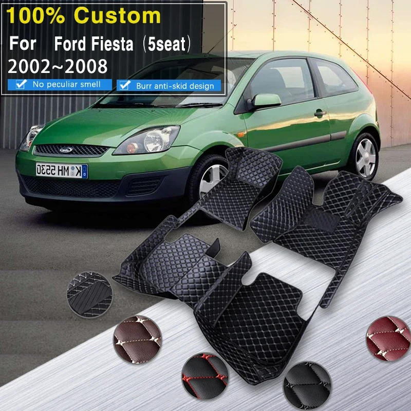 

3D Car Floor Mats For Ford Fiesta Classic Ikon Mark V MK5 5.5 6 2002~2008 2004 Auto Carpet Car Interior Accessories Anti-dirt Pa