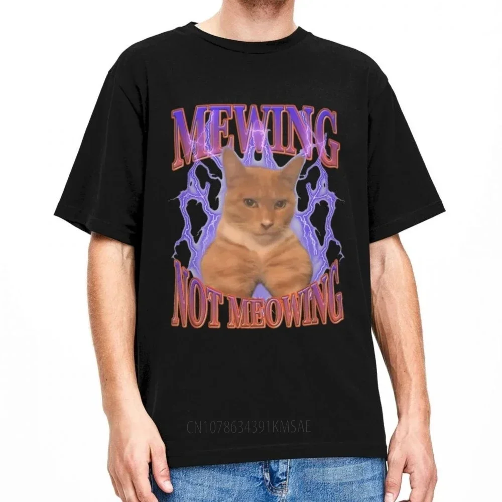 Funny Cat MFukNot Meowing Meme Chemise a la baisse pour hommes et femmes, Chaton fun, Visage de chats drôle, Coton adulte, Y