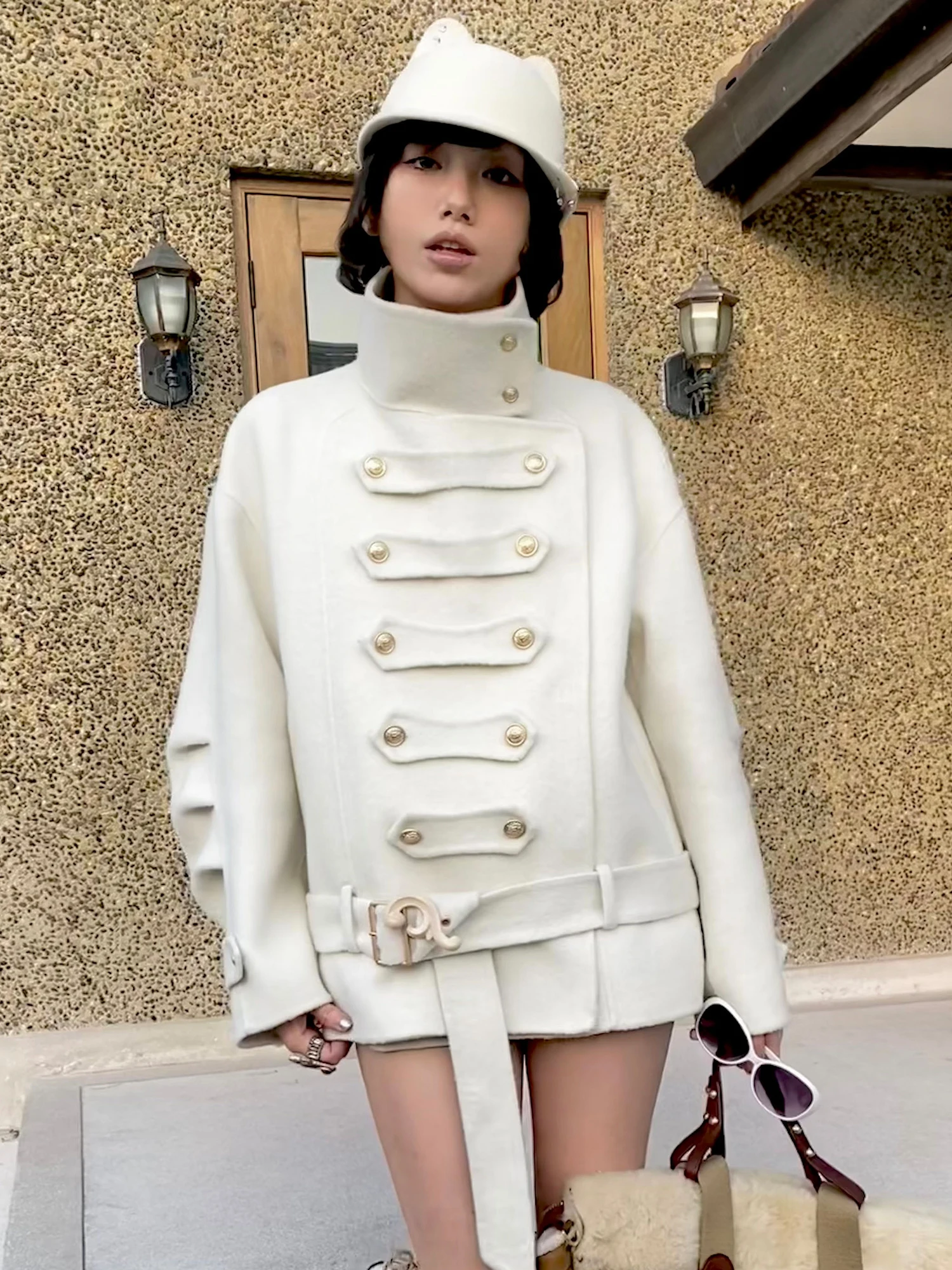 

Двустороннее шерстяное пальто ручной работы с поясом на талии, утепленное, модное, теплое, зимнее, верхняя одежда