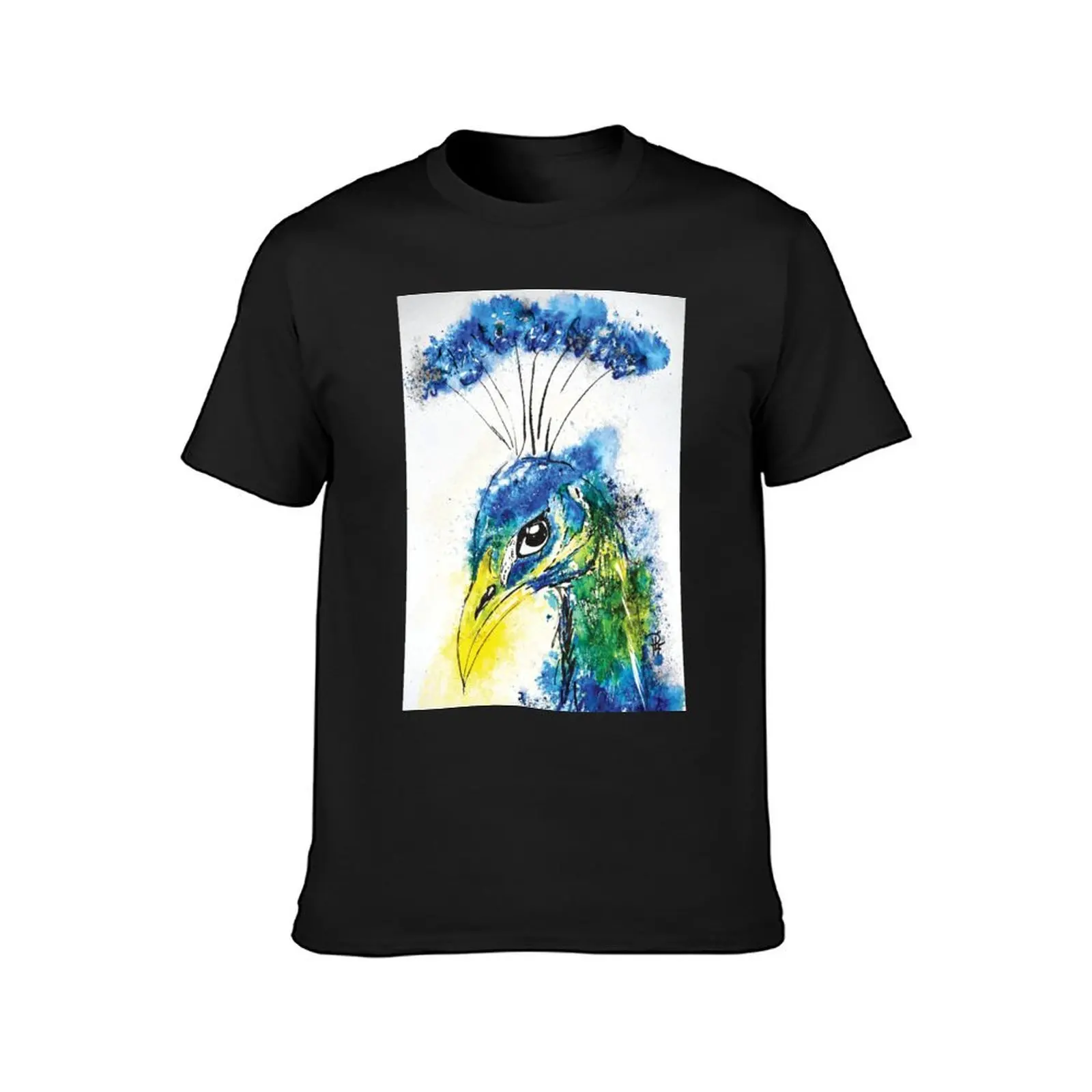 Kooky Kreatures 'Polly: The Blue Peacock' Caricature Print — Art by Paquita T-Shirt quick-drying heavyweight t shirts for men