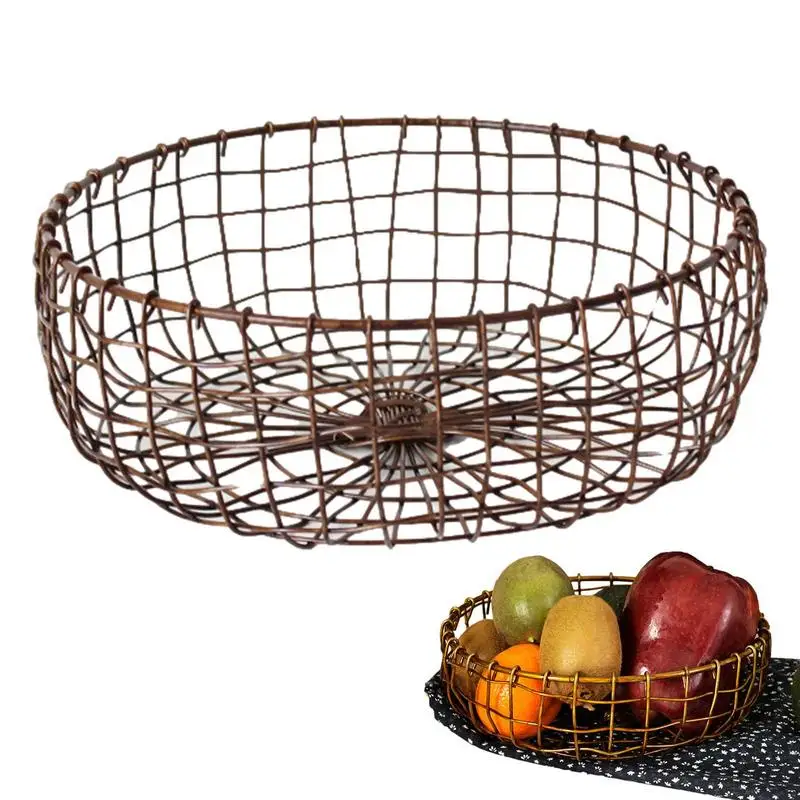 Wire Fruit Bowl Simple Fruit Bowls for Table Centerpiece Decorative Vegetable Holder Table Centerpiece for Bread Snacks