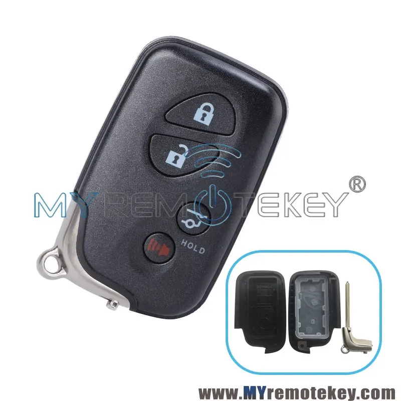 

REMTEKEY FCC HYQ14ACX Smart key shell 4 button for 2010-2020 Lexus GX460 PN: 89904-60590 Glass Button