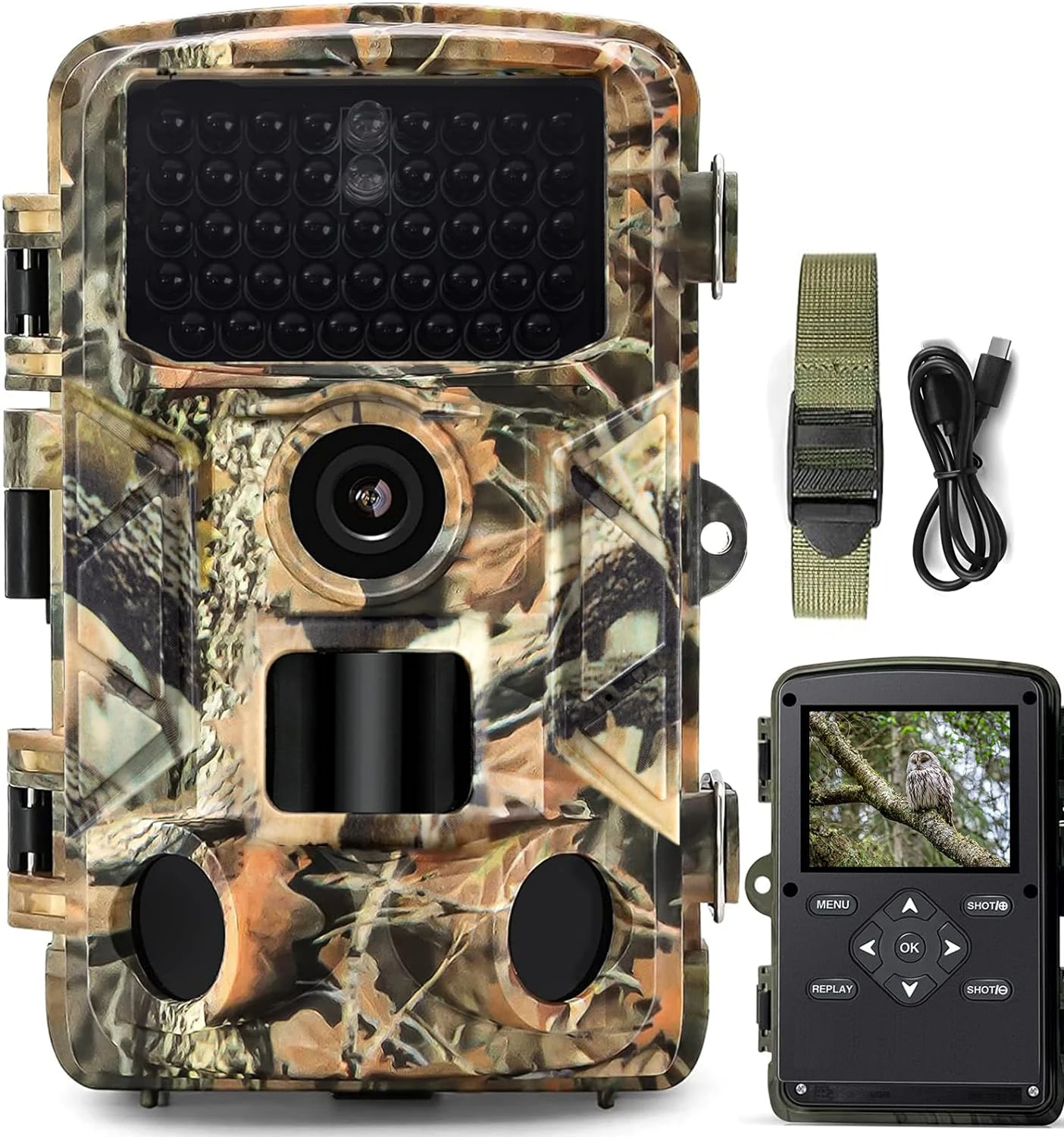 Outdoor Wildlife HD 24MP Trail Camera Night Vision Motion Activated Waterproof Trap Wide Angle Hunting Nature Scouting Cam