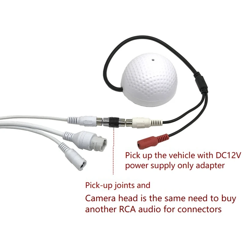 Audio Monitoring MIC Sound Pickup Microphone for CCTV Surveillance Security IP Camera Built in Preamp Wired Voice-DTD2