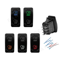 High Low Beam Headlights Rocker Switch 7P ON-OFF-ON DPDT Toggle Switch for Car Truck Jeep SUV Pickup Can Am 12V/24V