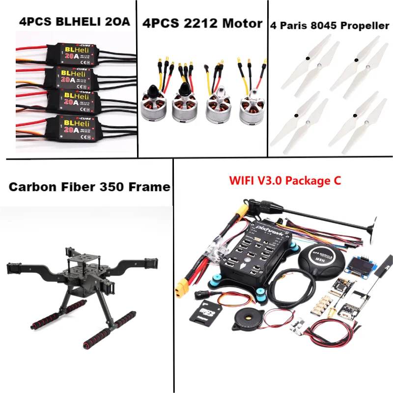 FPV PIXHAWK 2.4.8 M8N nouveau drone intelligent open source FLY350 300 380 450MMpix quadrotor support retourné