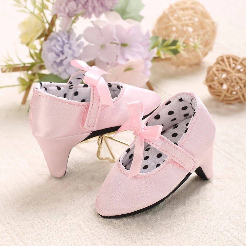 Zapatos de tacón alto para bebé recién nacido, zapatos de fiesta de primer cumpleaños con lazo de princesa, accesorios para fotos de 0 a 12M, novedad de 2022