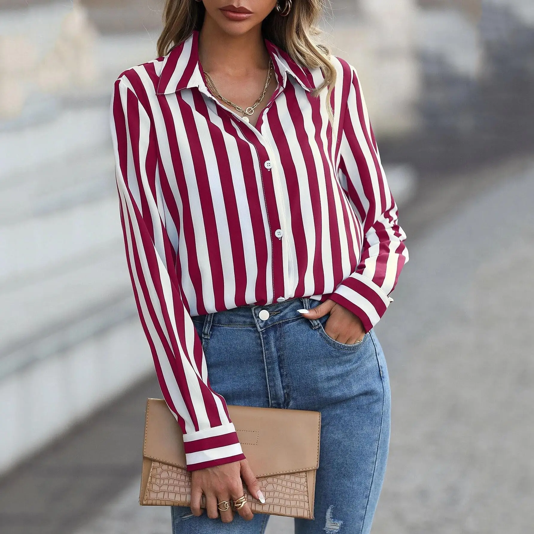 

Женская полосатая длинная полиэфирная ткань Irt Regular Sve, недеформируемая зимняя женская одежда премиум-класса Faion