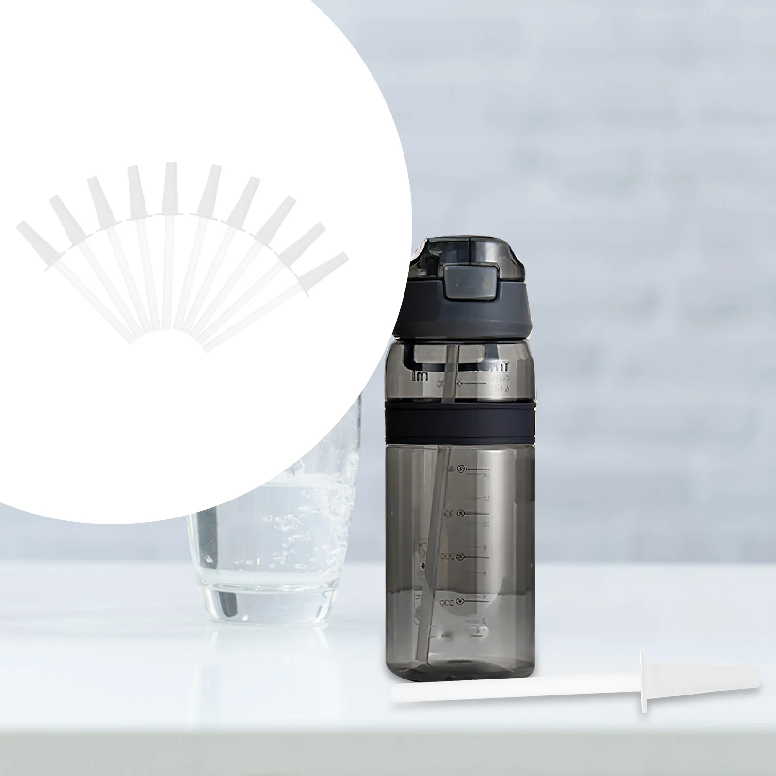 

10 set Silicone Straws Reusable Thick For Hot Cold Drinks Smoothie Juice Water Bottle Camping Household Outdoor Party Use Food