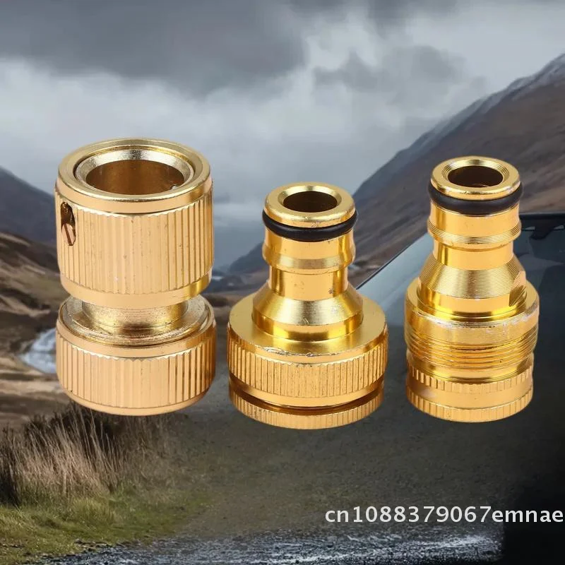 2pcs Aluminum Garden Hose Connector Set Quick Connect 4/6 Inch Tap Fitting for Water Pipe Systems