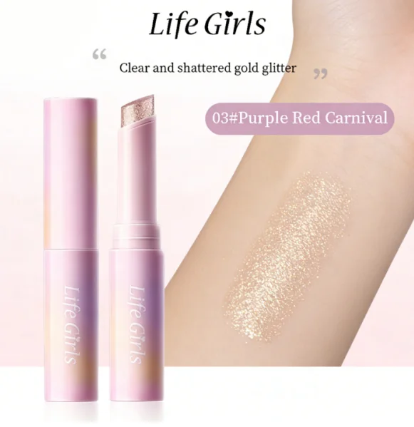 Lidschattenstift, Einzelkopf, Perlglanz, rauchiger Lidschatten, glitzernder Lidschatten, Glitzerstift, Augen-Make-up-Werkzeug