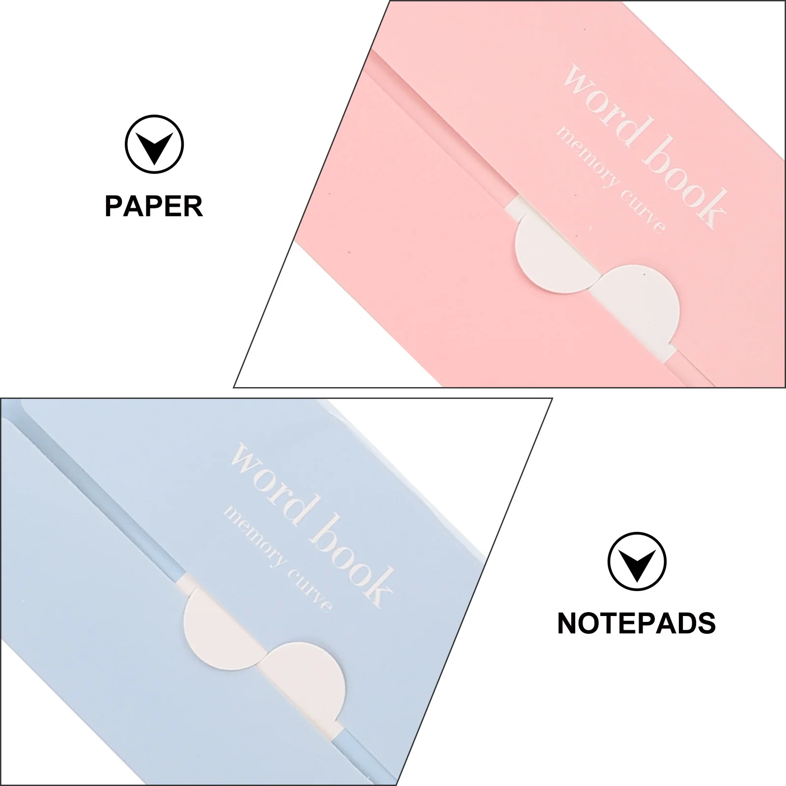 4 Pcs Mini Book Note Pads Notebooks Small Blocked Vocabulary Card Portable Notepads Mini Blank Student