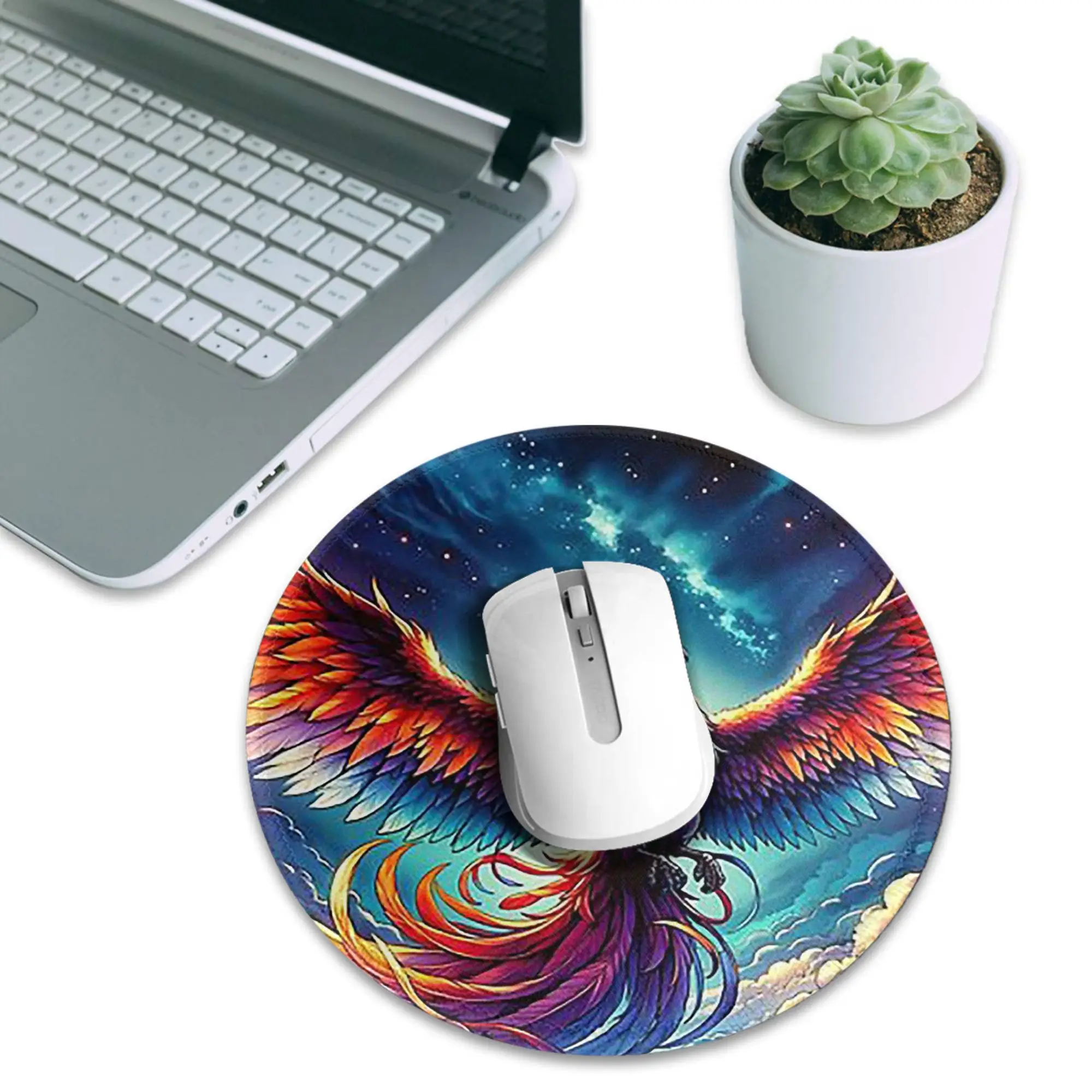Colorful Majestic Phoenix Mouse Pad Computer Keyboard Mouse Mat Gaming PC Laptop Desk Mat Office Accessories Table Mats