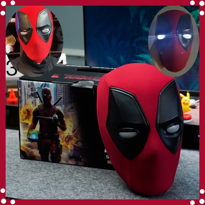

Marvel DC Heroes X-Men Series Deadpool Headgear with Blinking Light Role Playing Costume Mask Full Head Helmet Halloween Gift