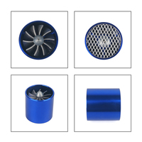 Universal 55mm Car Air Intake Turbonator Single Fan Turbine Super Charger Gas Fuel Saver Turbo General Blue