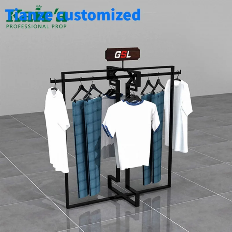 

[Customized]Retail-shirt gondola rack garment display rack metal clothing store display shelving