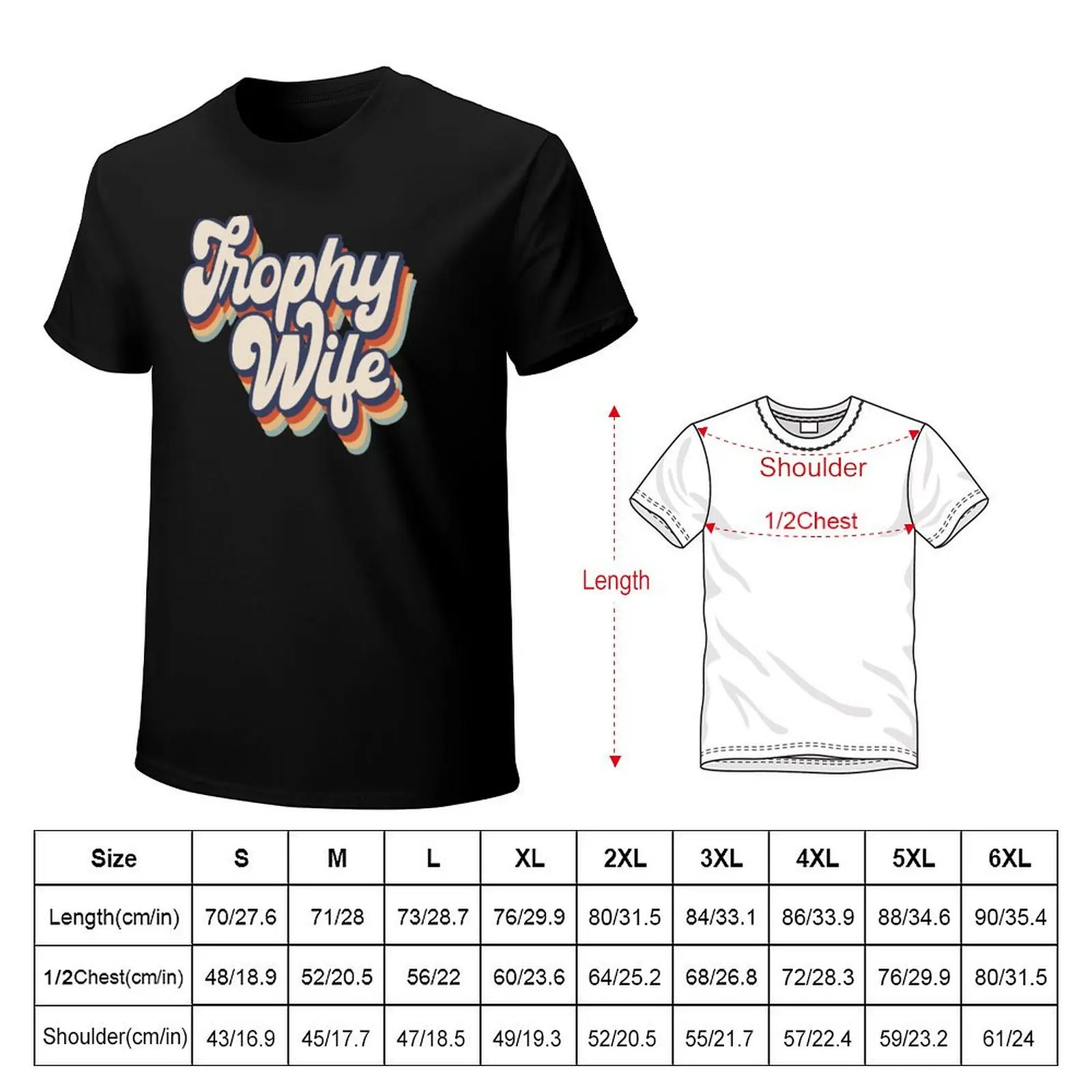 Trophy Wife Groovy Retro Vintage Style T-Shirt Plus Size Outdoor Casual Top