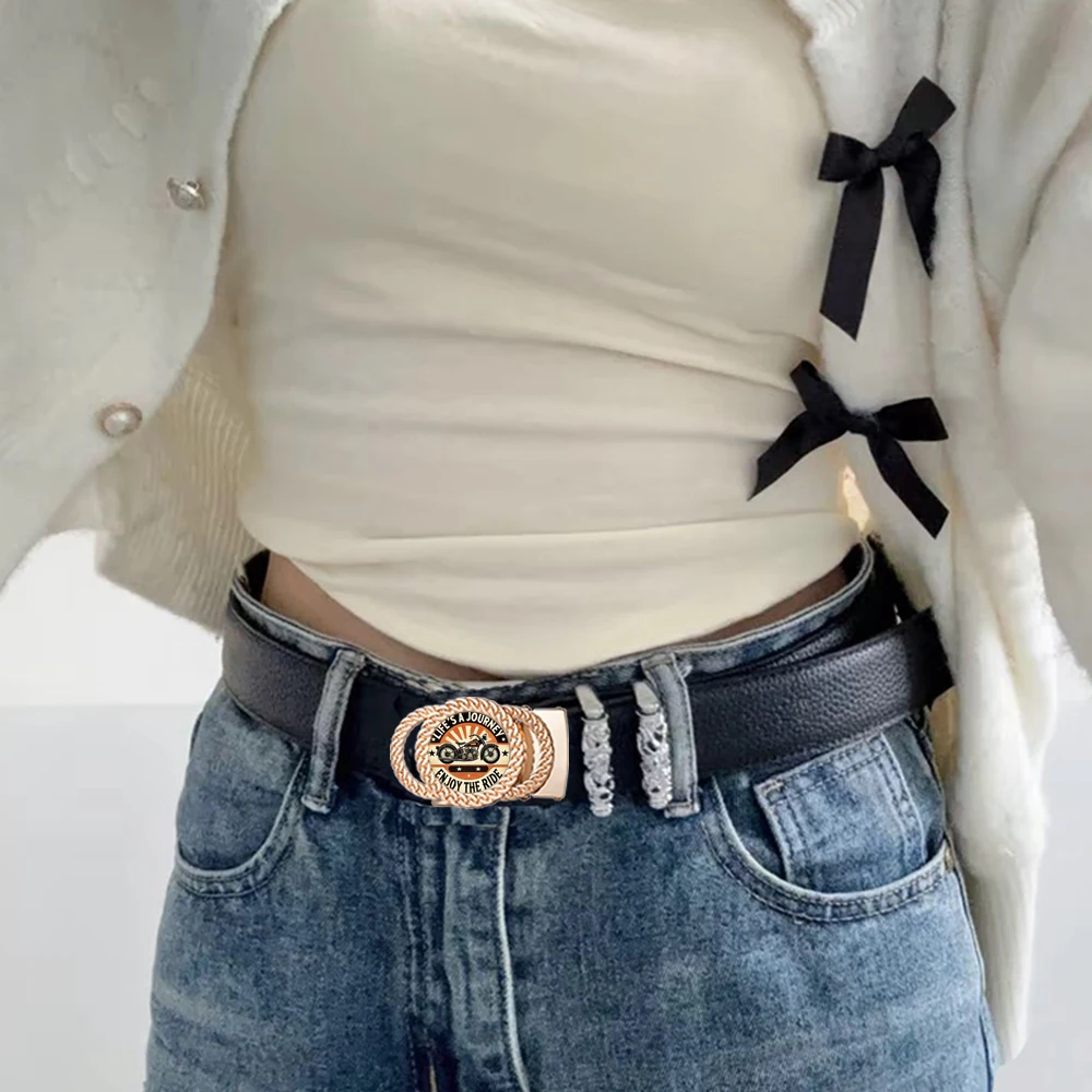 Ceinture à cliquet automatique personnalisée pour moto, accessoires de voyage, cadeau pour ceux qui aspirent à la liberté, mode