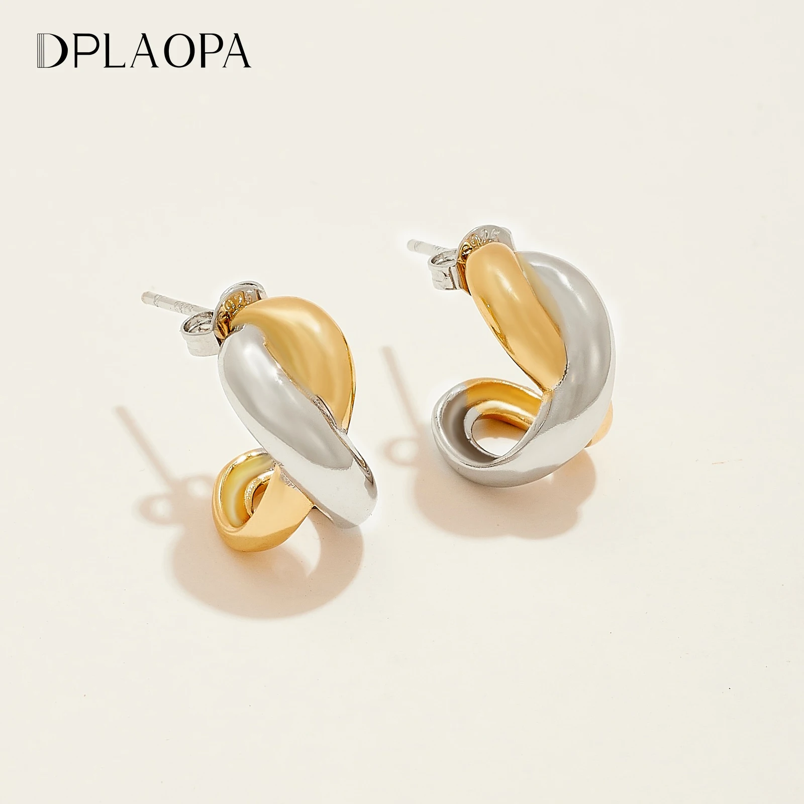 DPLAOPA 925 Sterling Silver Split Plating Plain Hoop Earrings Huggies 2026 Fashion Fine Women Party Rock Punk Daily Jewelry Gift