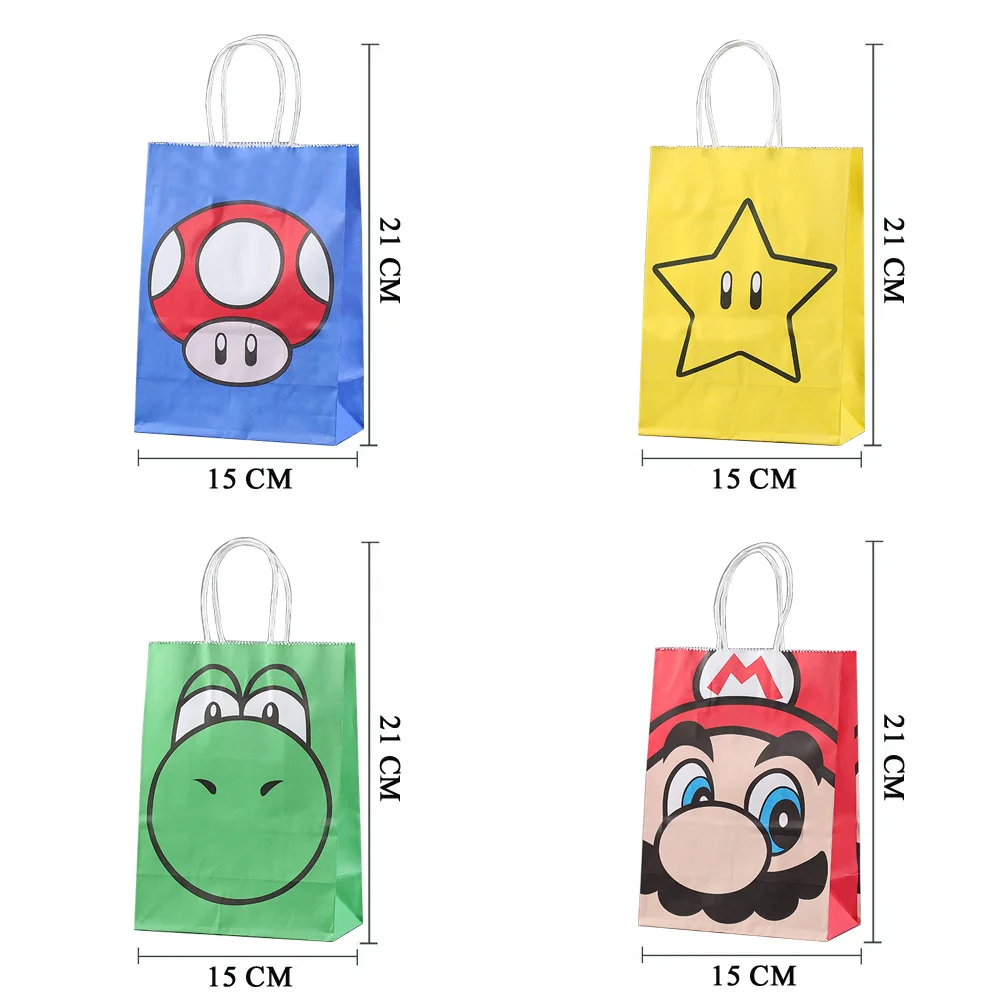 

Super Bros Party Paper Bag Candy Gift Packaging Bag Kids Marios Theme Birthday Party Decoration Baby Shower Girl Party Supplies