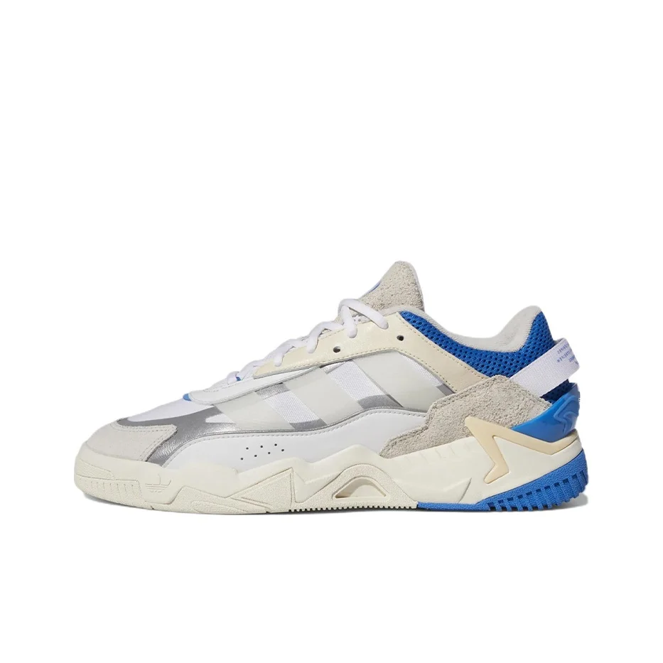 Adidas Originals Niteball Mesh Sports Slip Resistant Abrasion Resistant Low top Casual Shoes Unisex White Blue GX7088