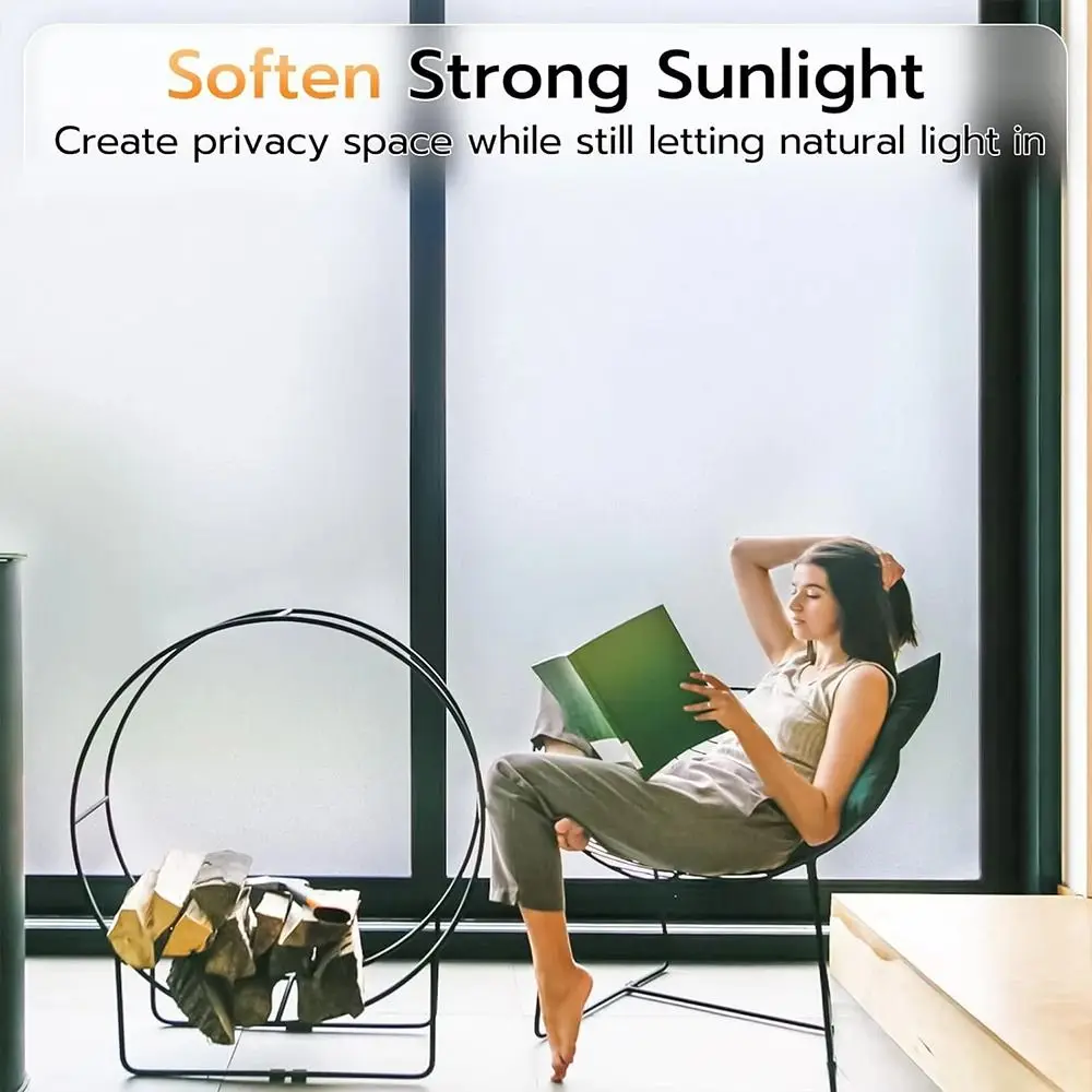 

New Frosted Window Privacy Film Static Cling Removable Glass Window Film UV Blocking Window Film Glass Windows