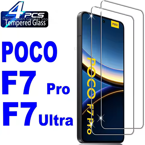 2/3/4Pcs Tempered Glass For Xiaomi POCO F7 Pro Ultra Tempered Glass Screen Protector Glass Film