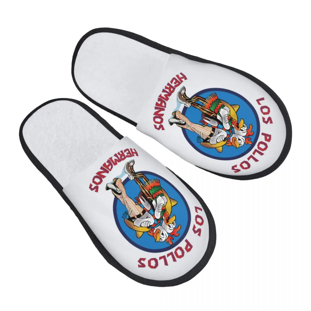 Custom Funny Los Pollos Hermanos House Slippers Women Comfy Memory Foam Breaking Bad Slip On Hotel Slipper Shoes