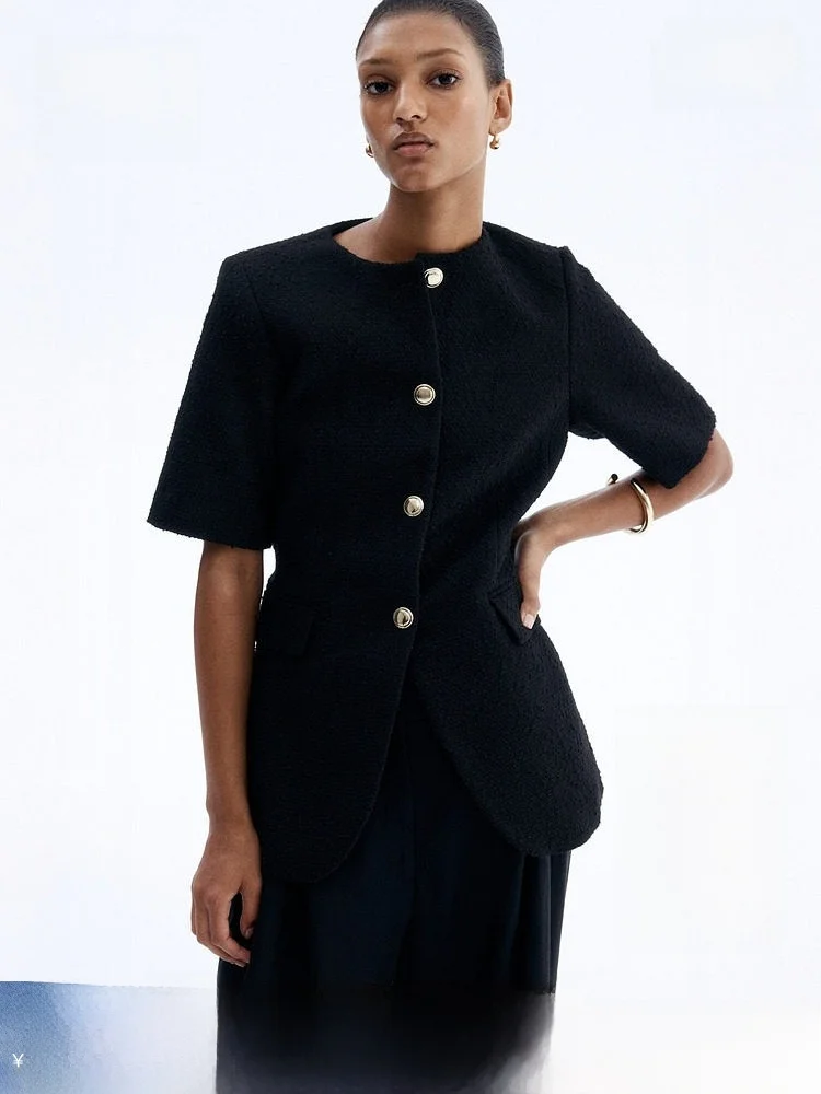 

Женское модное бархатное пальто H&M с круглым вырезом и одной пуговицей, зимнее, повседневное, для работы, собеседований, с коротким рукавом, стандартный крой.