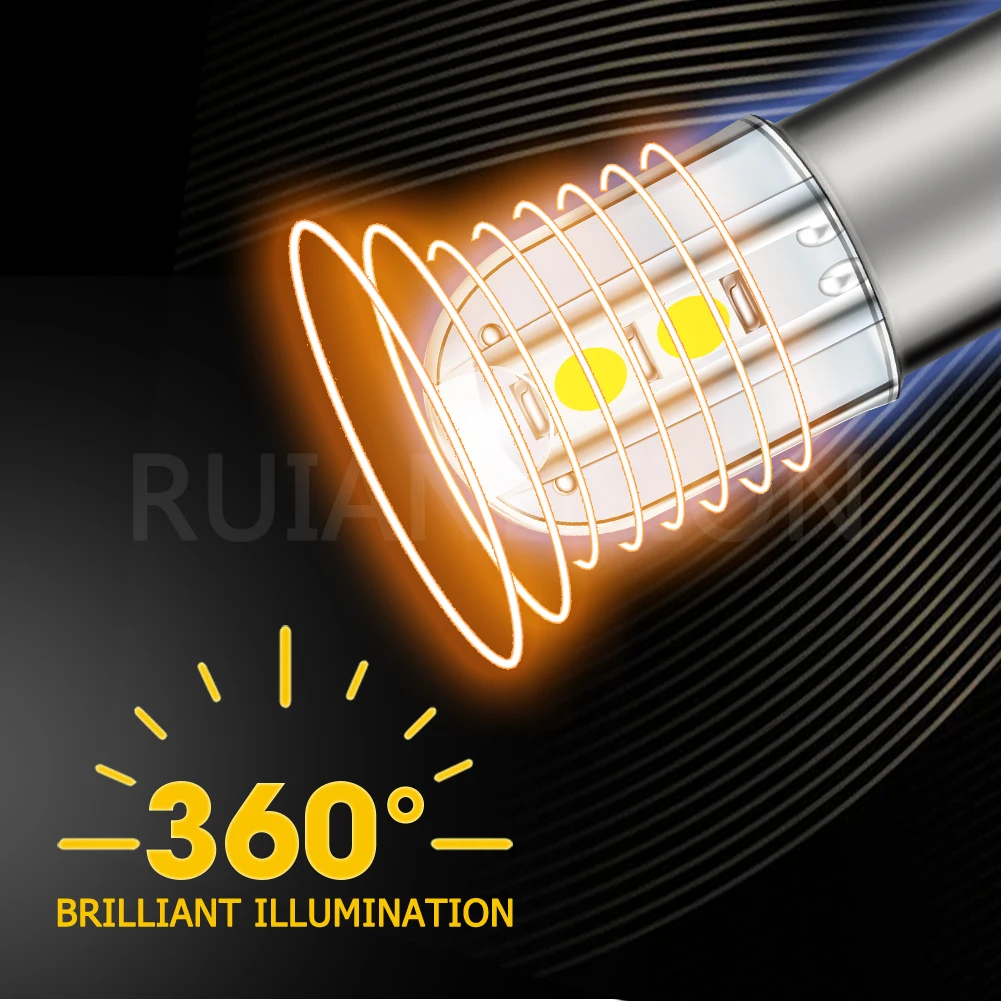 Ruiandsion 2PCS BA9S Signal Lights LED 3030Chip 4SMD LED Lamp Roof Reading Lights White Yellow WarmWhite DC 6V Non-Polarity Bulb - view 3