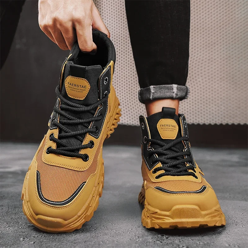 

Men's work boots winter lace-up men's shoes warm safety platform size 44 Promotion designer anti-slip fashion