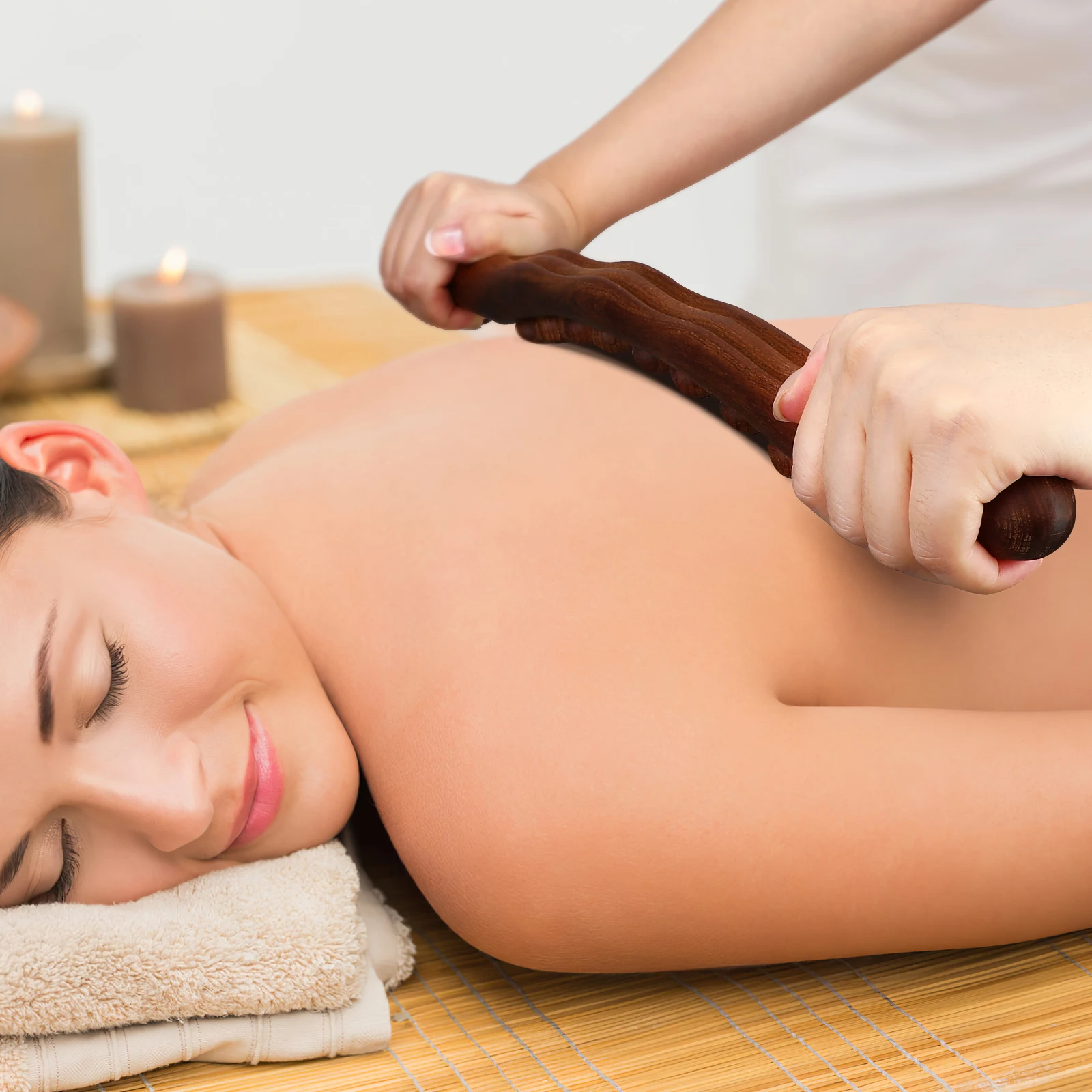 

Массажная палочка из бука, инструмент Гуа Ша, роликовый соскабливание мышечной боли, массажер для терапии тела, деревянный ручной удлинение