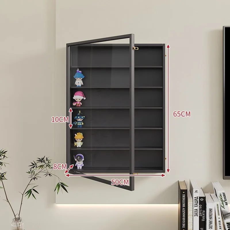 Solid wood figure display cabinet black blind box display rack storage cabinet display box ornament rack