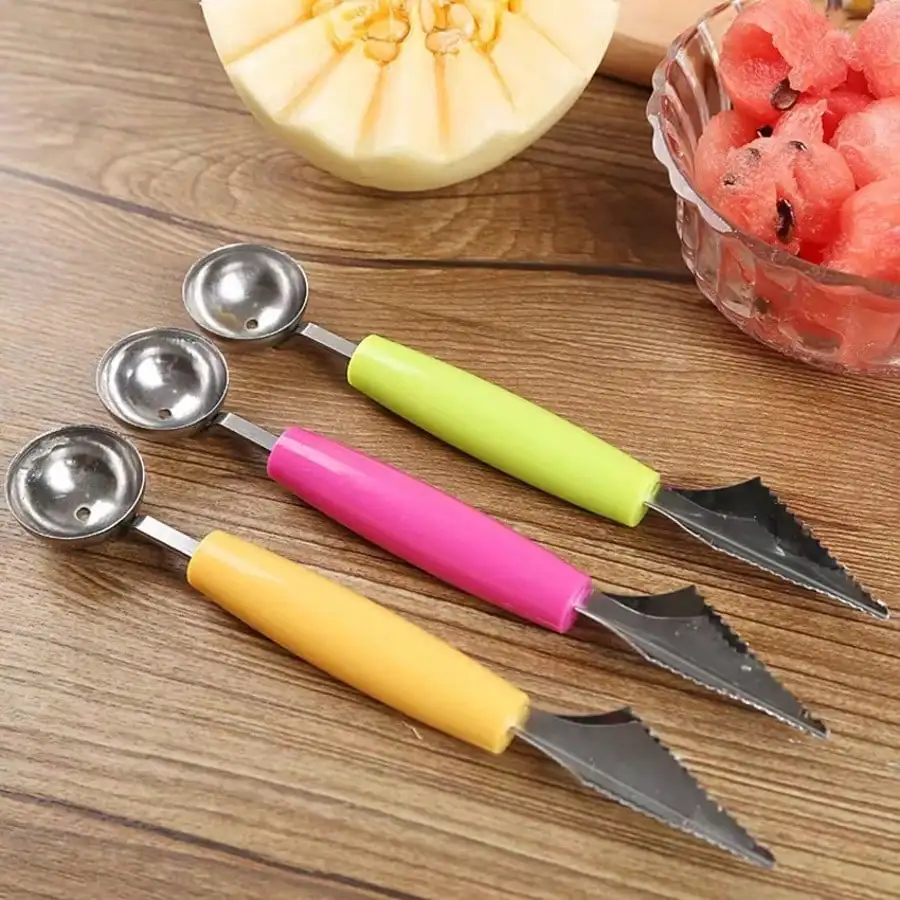 1Pc Kitchen Vegetable Carving & Fruit Slicing Tool - Ball Scoop, Cutter & Chopper, Multi-Purpose Kitchen Gadget | Perfect For Self-Use & Gifting