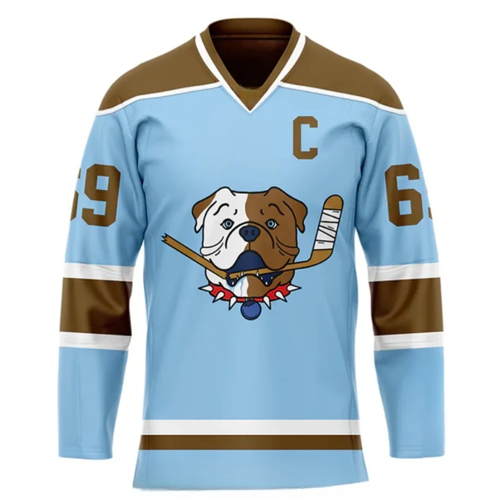 Shoresy Shore 69 Sudbury Blueberry Bulldogs Hockey Jersey V-Neck T-Shirts Unisex Casual HipHop Streetwear Fashion Tee