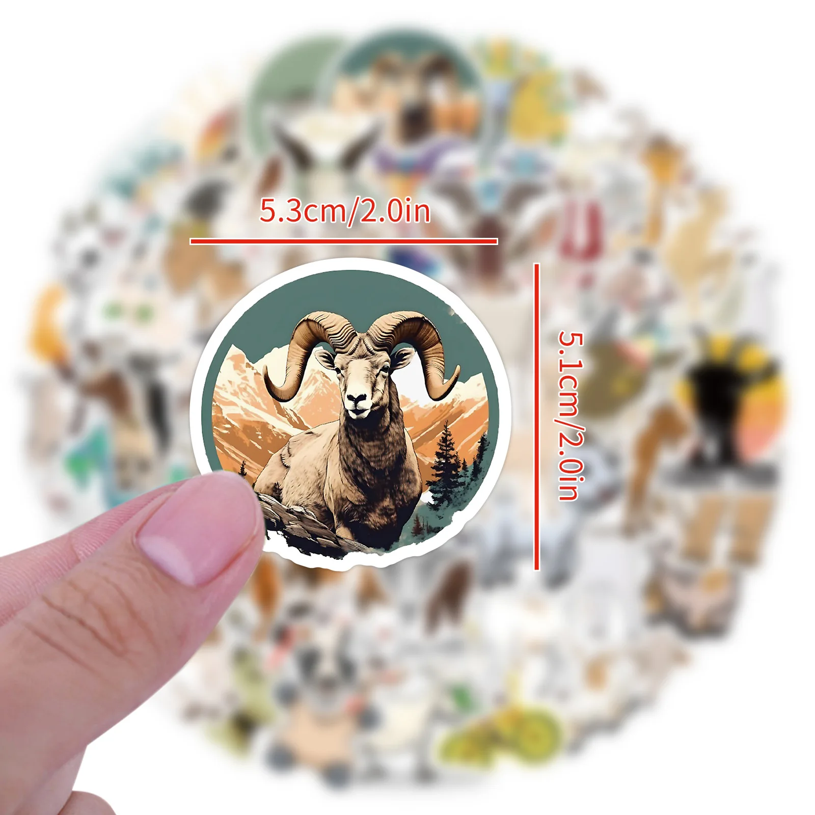 

10/60PCS Goat Small Animal Graffiti Stickers Cute Lamb Decal Cartoon Creative DIY Stationery Box Scrapbook Luggage Laptop