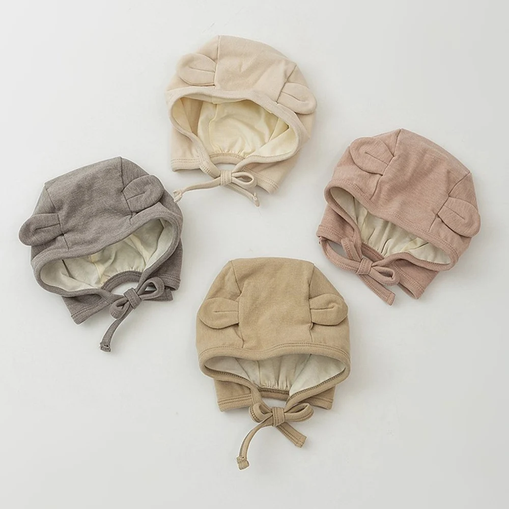 

Cute Bear Baby Ear Protection Cap for Boys and Girls Autumn Winter Warm Baby Girl Hat Infant Hat Toddler Cap Head Cover Ear-cap