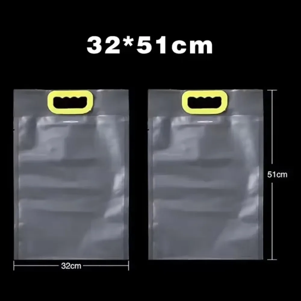 

10pcs 5kg/10kg Rice Grain Packaging Bag Transparent Plastic Food Vacuum Bag with Handle Insect Proof Food Storage Sealed Bag