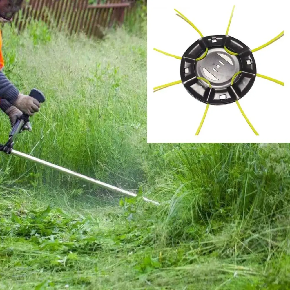 

New 4 Lines Grass Trimmer Head Iron Plate Removal Strimmer Grass Head Durable Replacement Steel Lawn Mower Head